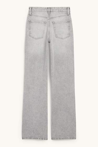 Femmes - Wide leg jean - high waist - jean gris clair