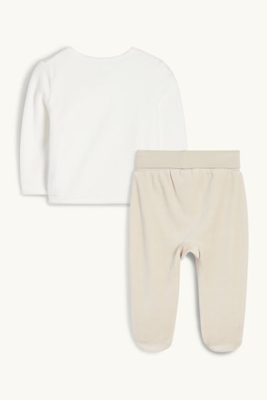 Unisex - Knabbel & Babbel - babypyjama - 2-delig - crème wit