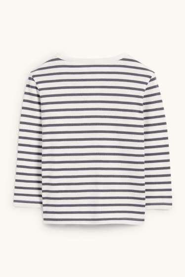 Bebeluși - băieți - Ursuleți - tricou cu mânecă lungă bebeluși - cu dungi - alb