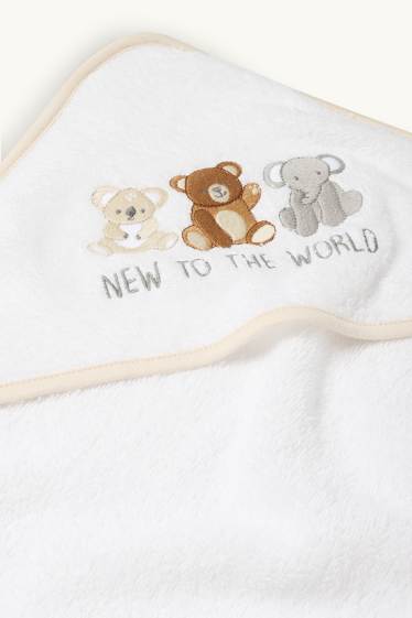 Bébés garçons - Animaux - serviette à capuche pour bébé - blanc