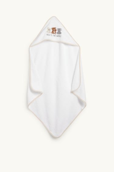 Bébés garçons - Animaux - serviette à capuche pour bébé - blanc