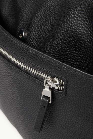Damen - Umhängetasche - Lederimitat - schwarz