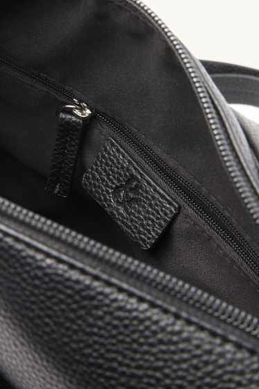 Damen - Umhängetasche - Lederimitat - schwarz