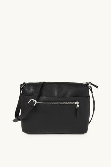 Damen - Umhängetasche - Lederimitat - schwarz