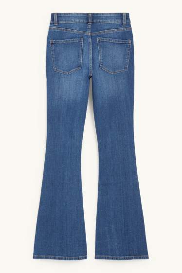 Damen - Flared Jeans - Mid Waist - jeansblau