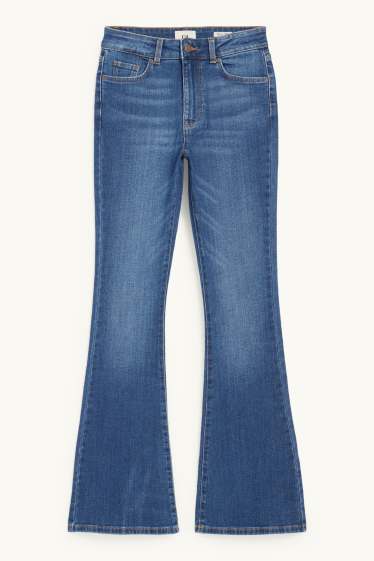 Damen - Flared Jeans - Mid Waist - jeansblau