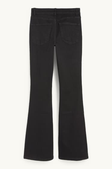 Damen - Flared Jeans - Mid Waist - dunkeljeansgrau