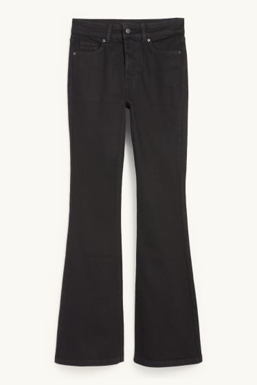 Damen - Flared Jeans - Mid Waist - dunkeljeansgrau