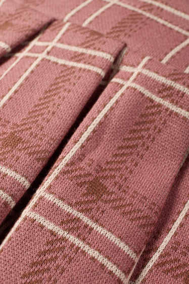 Kinder Mädchen - Rock - kariert - dunkelrosa