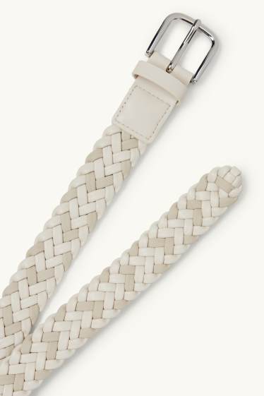 Femmes - Ceinture - matière synthétique - beige clair