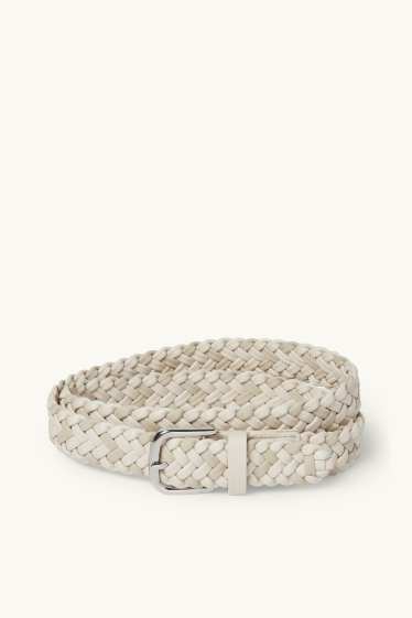 Femmes - Ceinture - matière synthétique - beige clair