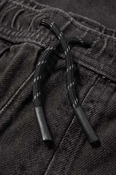 Children Boys - Thermal cargo jeans - black