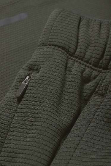 Hommes - Short de sport - texturé - vert foncé