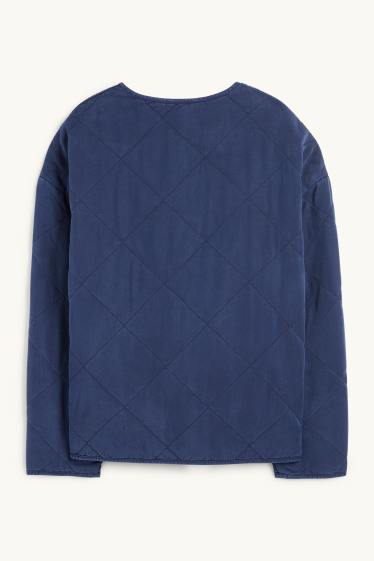 Dámské - Prošívaná bunda - tmavomodrá