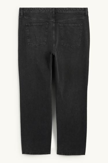 Femmes - Wide leg jean - high waist - jean gris foncé