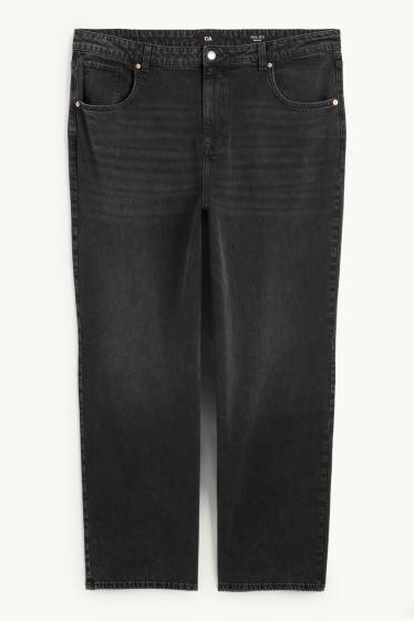 Femmes - Wide leg jean - high waist - jean gris foncé