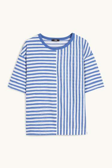 Dona - Samarreta de màniga curta - relaxed fit - de ratlles - blau/blanc