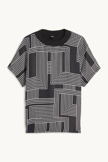 Femei - Tricou - relaxed fit - cu model - negru