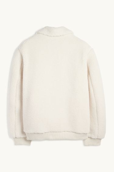Men - Teddy fur jacket - white