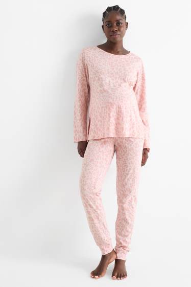 Femmes - Pyjama d’allaitement - imprimé léopard - rose