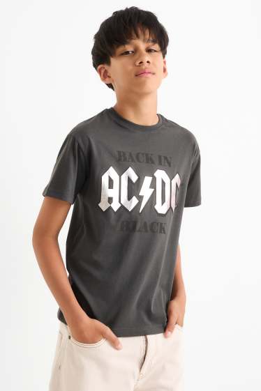 Děti - chlapci - AC/DC - tričko s krátkým rukávem - tmavošedá