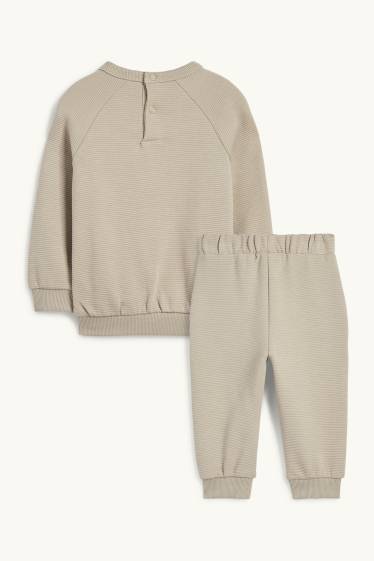 Baby Boys - Baby outfit - ribbed - 2 piece - beige