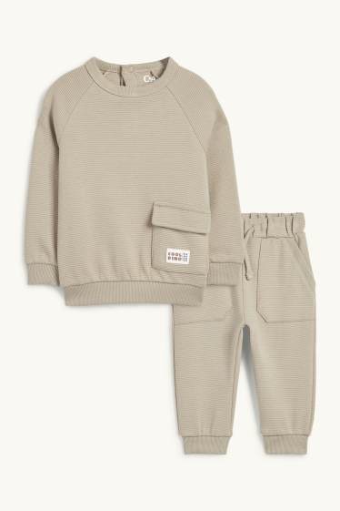 Baby Boys - Baby outfit - ribbed - 2 piece - beige