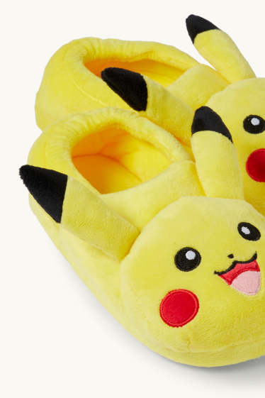 Kinder Buben - Pokémon - Pikachu - Hausschuhe - gelb