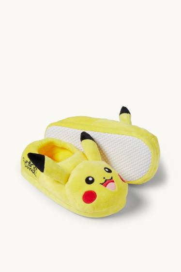 Kinder Buben - Pokémon - Pikachu - Hausschuhe - gelb