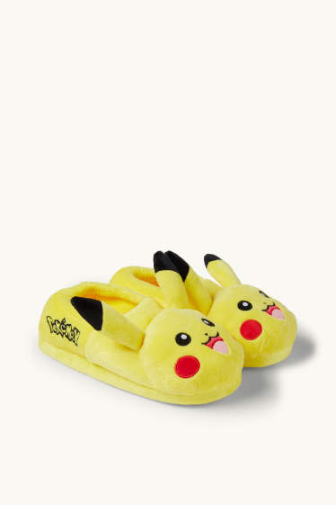 Kinder Buben - Pokémon - Pikachu - Hausschuhe - gelb