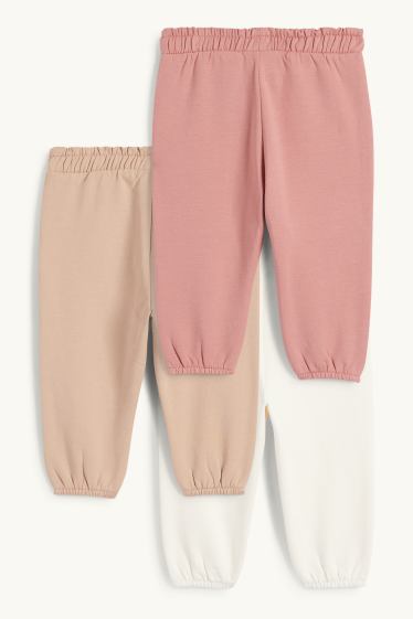 Bébés filles - Lot de 3 - pantalons de jogging bébé - blanc crème