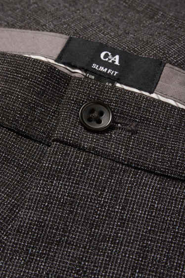Hommes - Pantalon de costume - slim fit - Flex - LYCRA® - gris foncé