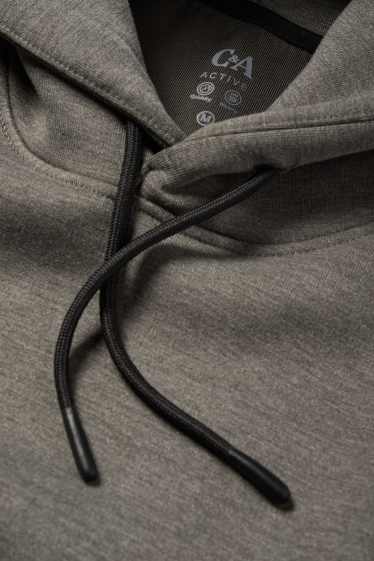 Herren - Funktions-Hoodie - dunkelgrün-melange