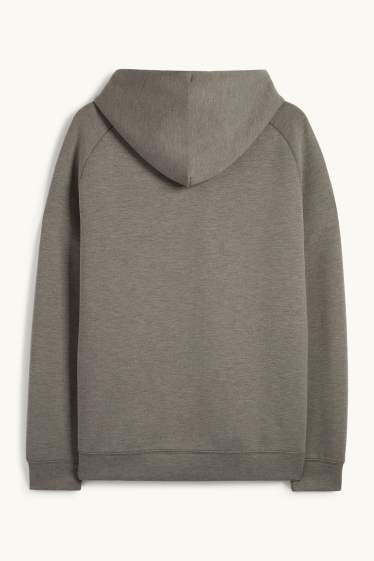 Herren - Funktions-Hoodie - dunkelgrün-melange