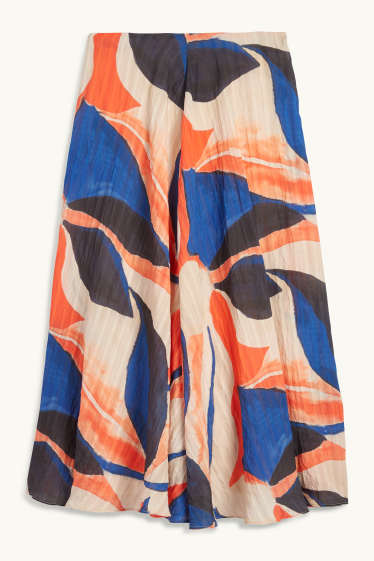 Femmes - Jupe - à motifs - finition texturée - orange