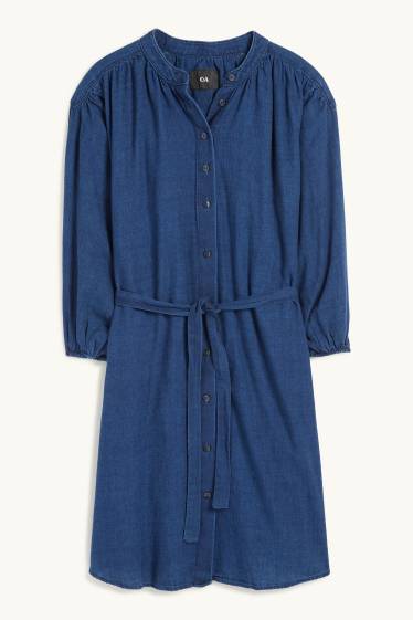Women - Denim shirt dress - blue denim