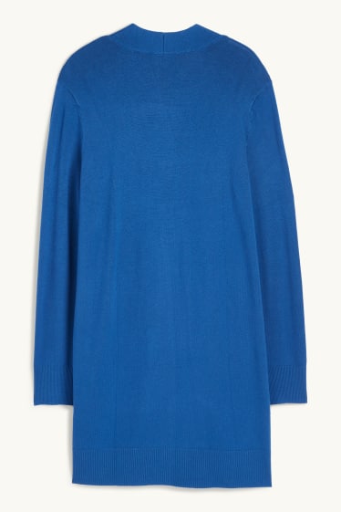 Damen - Lange Strickjacke - blau