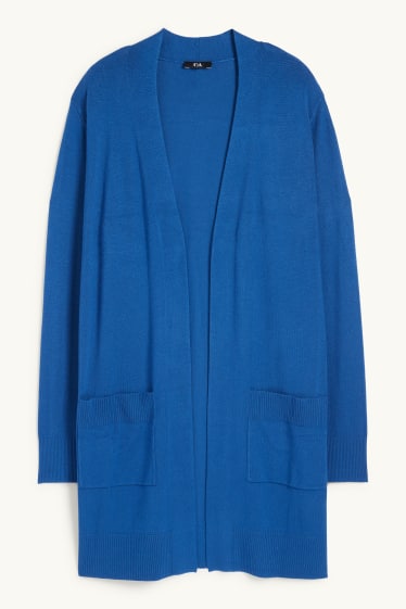 Damen - Lange Strickjacke - blau
