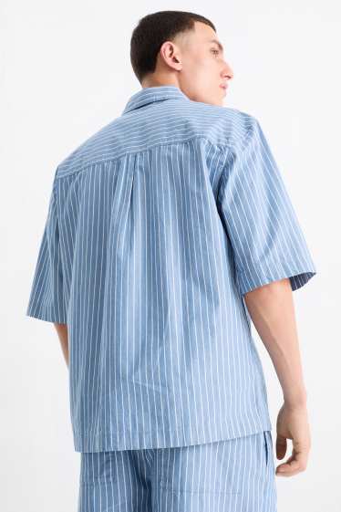 Hommes - Chemise - relaxed fit - col kent - à rayures - bleu