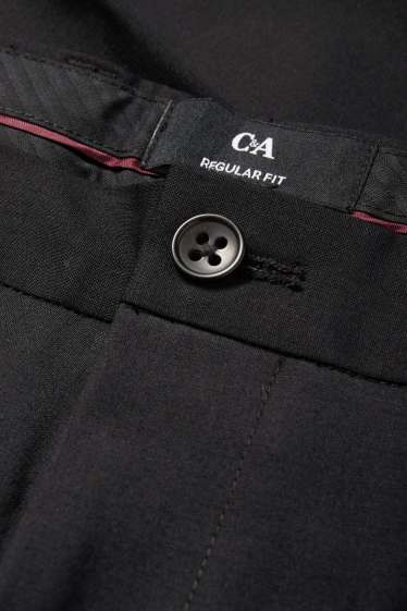 Herren - Baukasten-Hose - Regular Fit - Flex - Schurwoll-Mix - schwarz