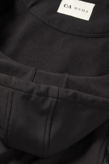 Femmes - Veste souple de grossesse avec capuche et empiècement porte-bébé - noir