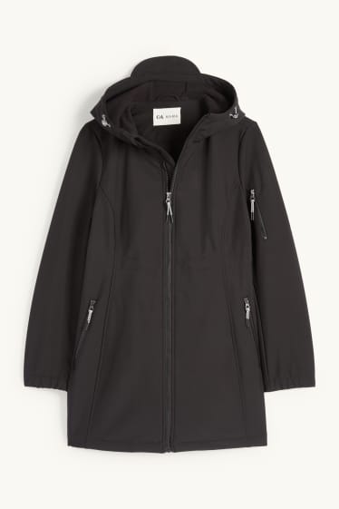 Femmes - Veste souple de grossesse avec capuche et empiècement porte-bébé - noir