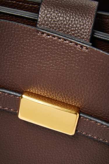 Femmes - Sac à bandoulière - matière synthétique - marron foncé