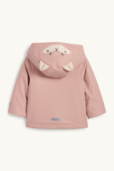 Baby Mädchen - Fuchs - Baby-Regenjacke mit Kapuze - wasserdicht - rosa