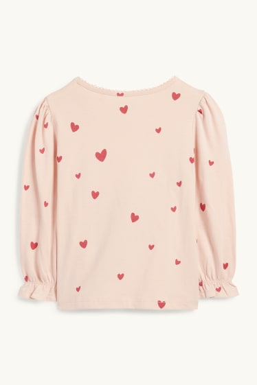 Kinder Mädchen - Minnie Maus - Langarmshirt - gemustert - Glanz-Effekt - rosa