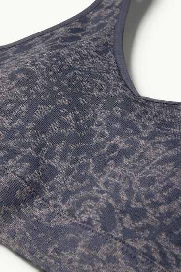Femmes - Soutien-gorge de sport - ampliforme - à motifs - bleu foncé