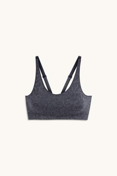 Femmes - Soutien-gorge de sport - ampliforme - à motifs - bleu foncé