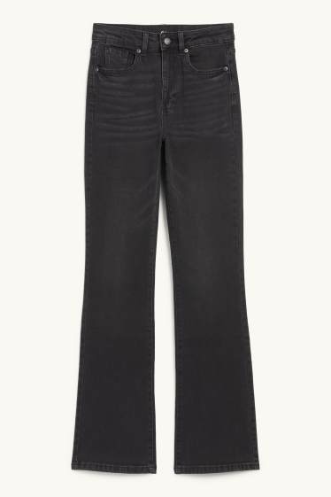 Dames - Bootcut jeans - high waist - jeansdonkergrijs