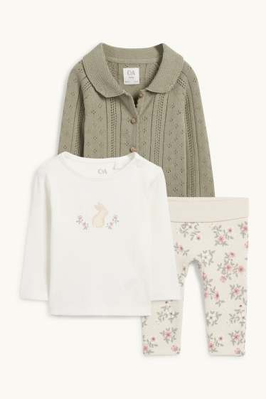 Baby Girls - Bunny rabbit - baby outfit - 3 piece - green