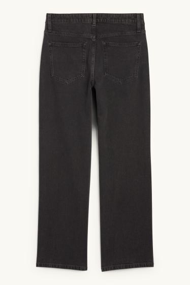 Damen - Baggy Jeans - Mid Waist - dunkeljeansgrau